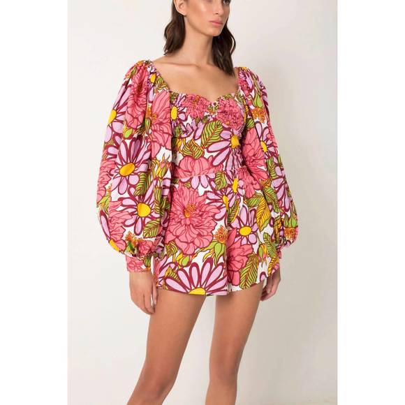 NEW S/W/F women's exaggerated puff sleeve top in frida - Picture 2 of 3